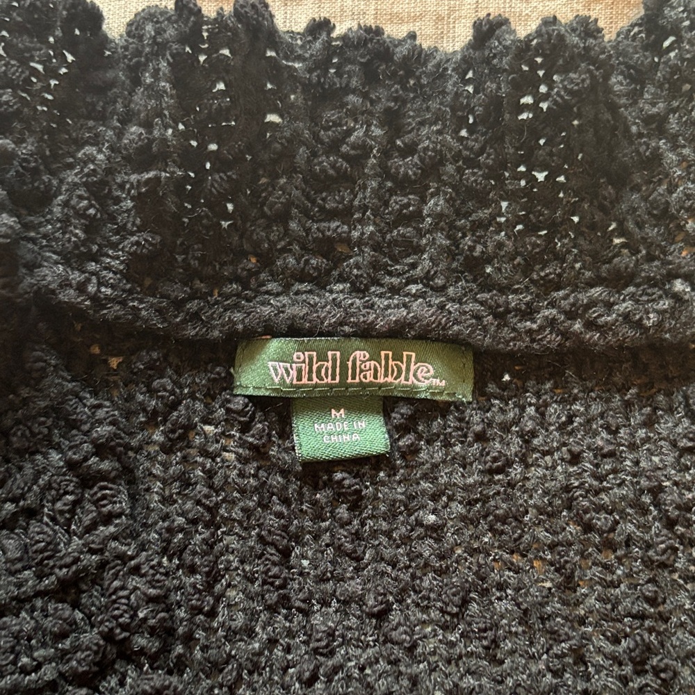Wild Fable Textured Black Cardigan Size Medium - Picture 2 of 6